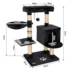 Leonto kraapimispost, must, 93 cm hind ja info | Kassi kraapimispuud | kaup24.ee