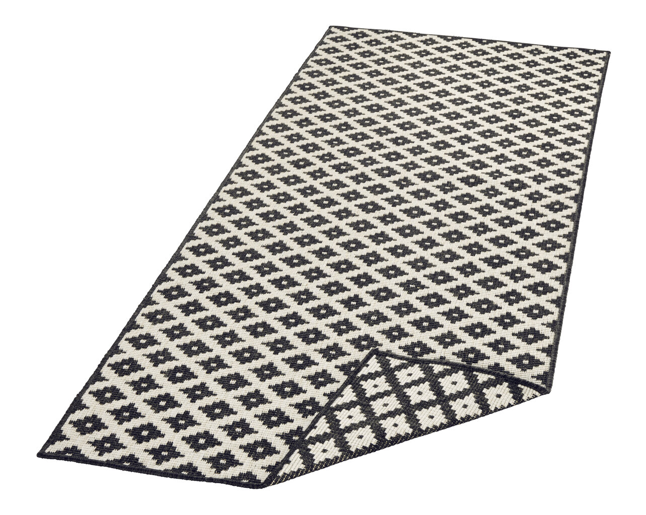 Vaip NORTHRUGS Twin Nizza Black Cream, 80x350 cm hind ja info | Vaibad | kaup24.ee