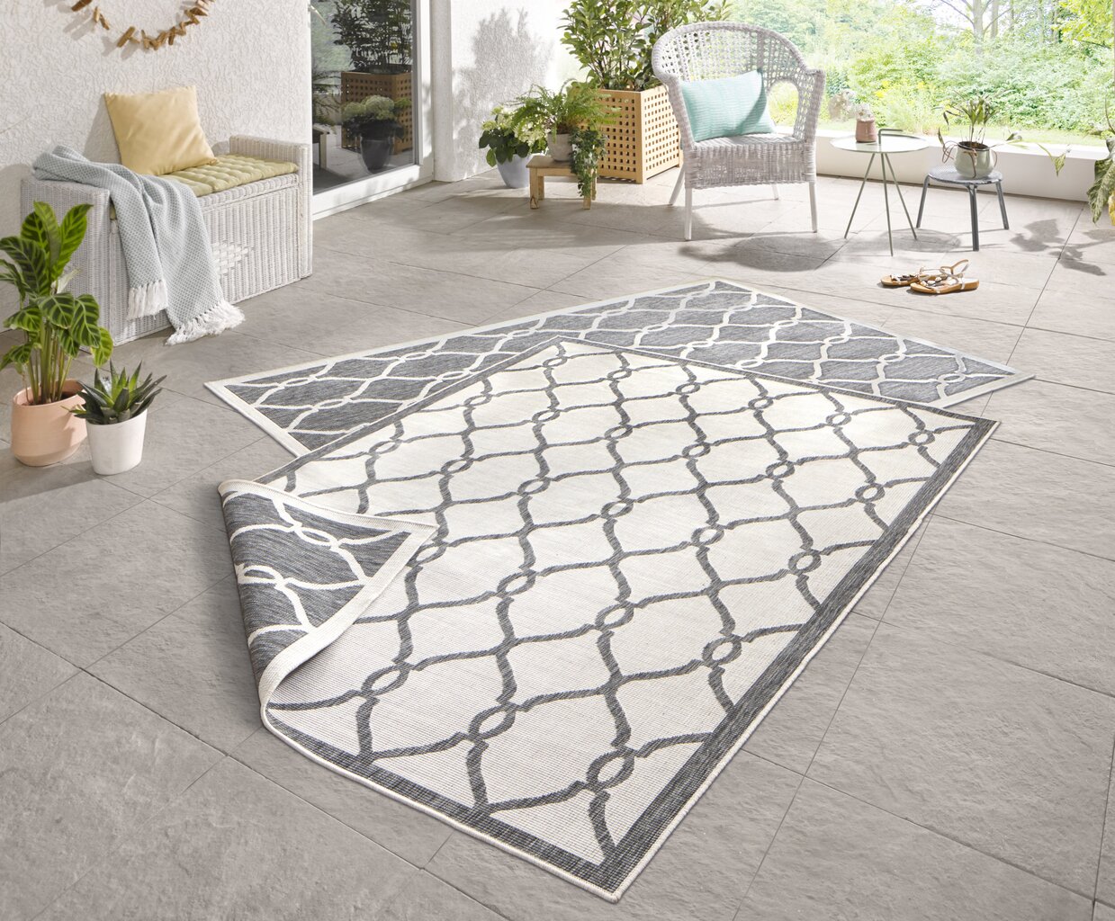 Vaip NORTHRUGS Twin Rimini Grey Cream, 160x230 cm hind ja info | Vaibad | kaup24.ee