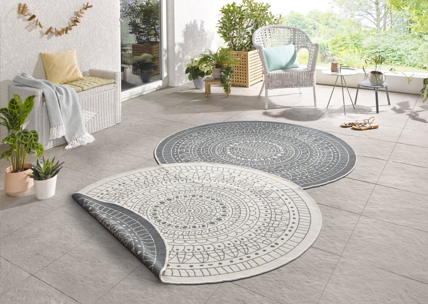 Vaip NORTHRUGS Twin Porto Grey Cream, 200x200 cm hind ja info | Vaibad | kaup24.ee