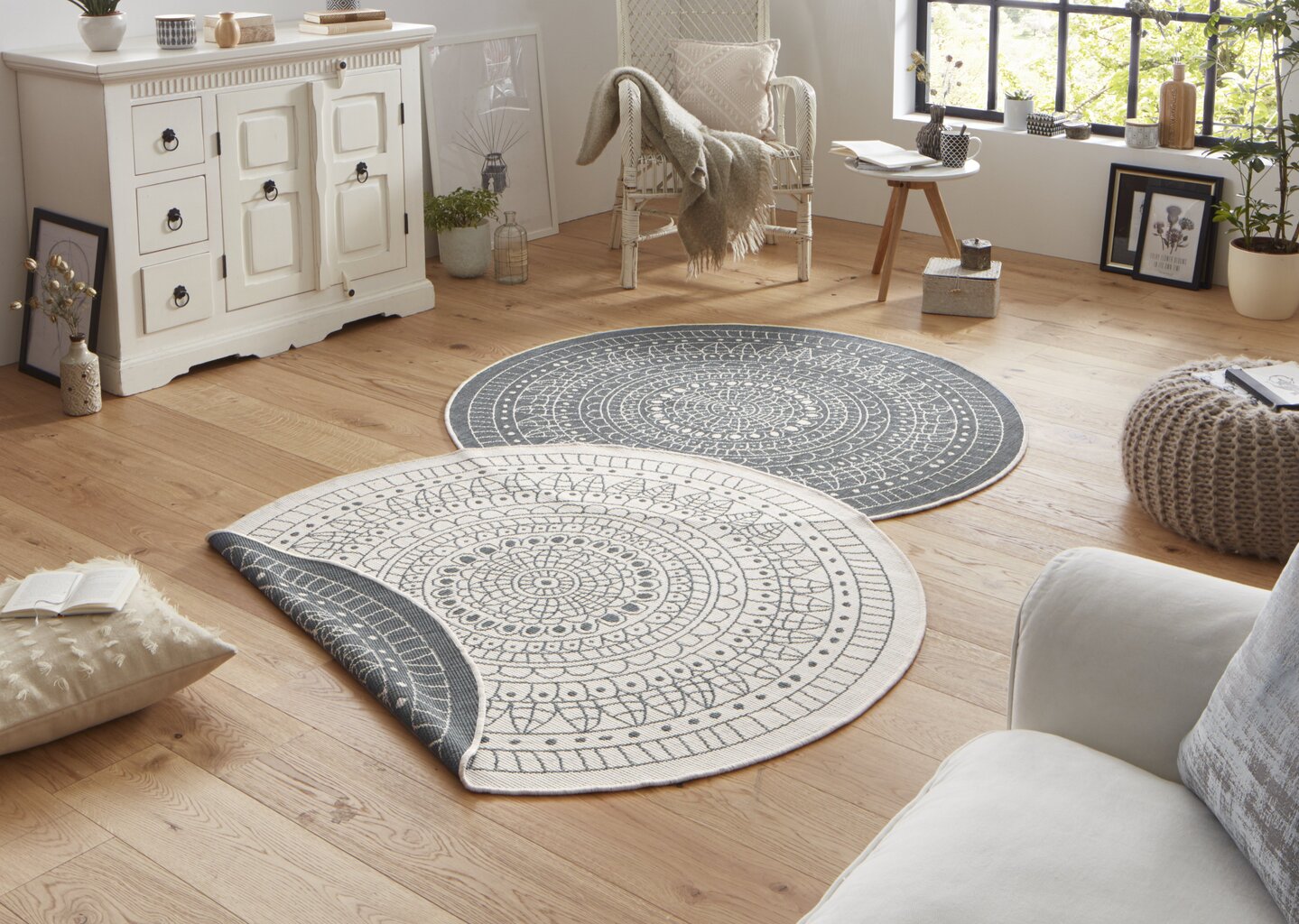 Vaip NORTHRUGS Twin Porto Grey Cream, 200x200 cm hind ja info | Vaibad | kaup24.ee