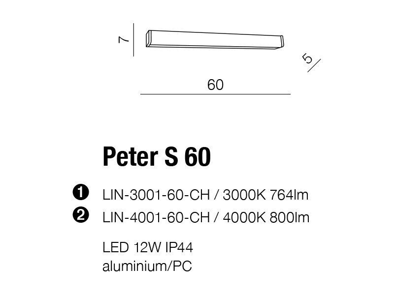 Vannitoa seinavalgusti AZzardo Peter AZ2615 hind ja info | Seinavalgustid | kaup24.ee