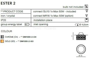 Süvistatav lamp AZzardo Ester AZ2467 цена и информация | Монтируемые светильники, светодиодные панели | kaup24.ee