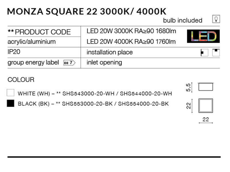 Laevalgusti AZzardo Monza sq AZ2268 цена и информация | Laelambid | kaup24.ee