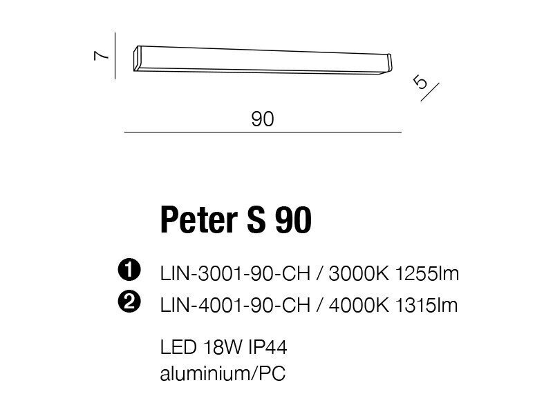 Vannitoa seinavalgusti AZzardo Peter AZ2086 цена и информация | Seinavalgustid | kaup24.ee