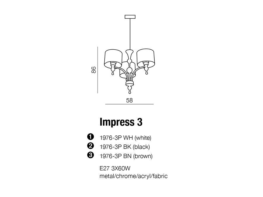 Rippvalgusti AZzardo Impress AZ0498 hind ja info | Rippvalgustid | kaup24.ee