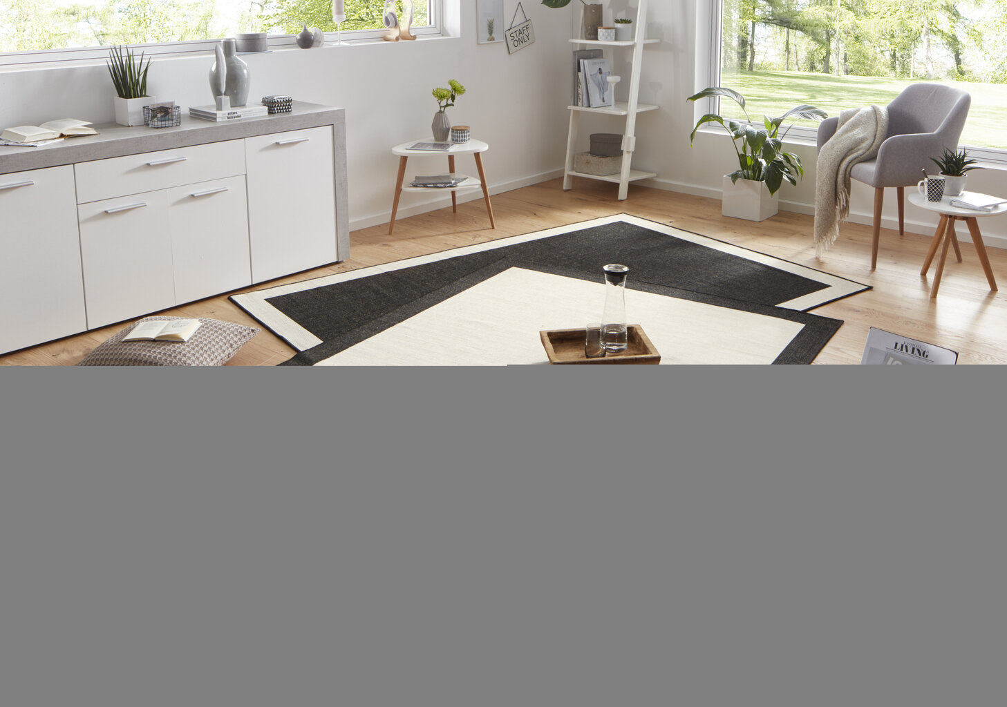 Vaip NORTHRUGS Twin Panama Black Cream, 120x170 cm цена и информация | Vaibad | kaup24.ee