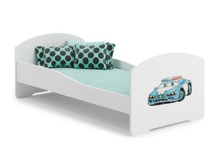 Кровать ADRK Furniture Pepe Police Car, 160x80 см, белая цена и информация | Детские кровати | kaup24.ee