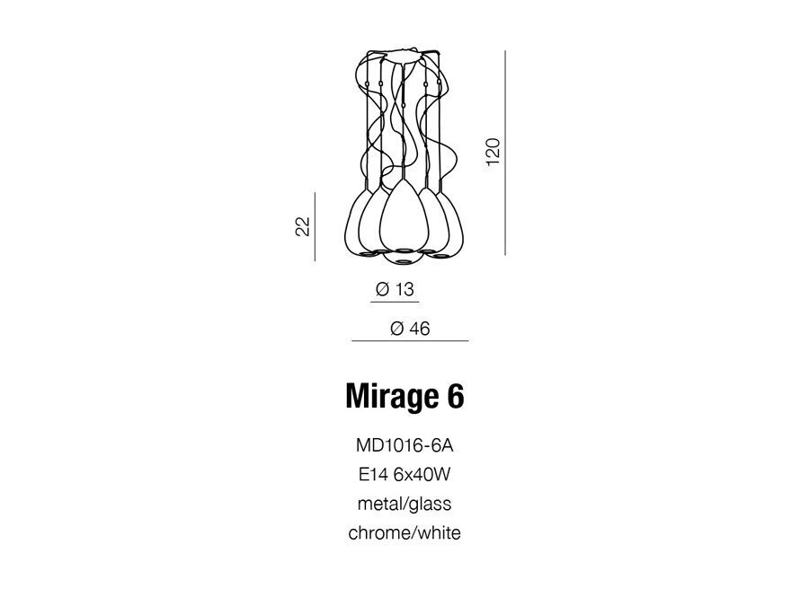 Rippvalgusti AZzardo Mirage AZ0157 цена и информация | Rippvalgustid | kaup24.ee