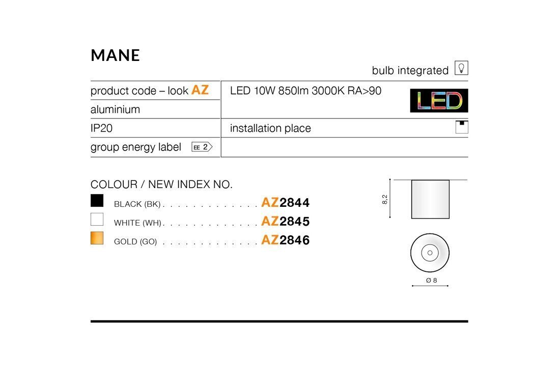 Laevalgusti AZzardo Mane AZ2845 hind ja info | Laelambid | kaup24.ee