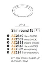 Süvistatav lamp AZzardo Slim AZ2842 цена и информация | Монтируемые светильники, светодиодные панели | kaup24.ee