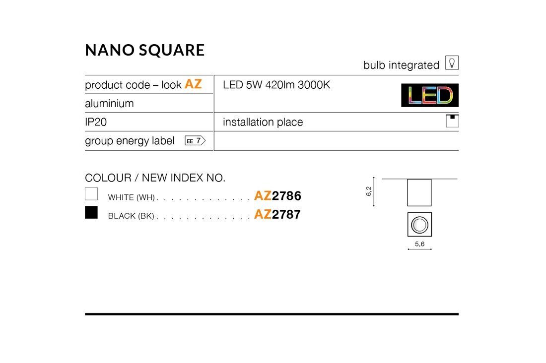Laevalgusti AZzardo Nano AZ2787 цена и информация | Laelambid | kaup24.ee
