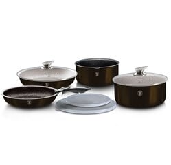 Berlinger Haus Metallic Line Shiny Black Edition pottide komplekt, 9-osaline цена и информация | Кастрюли, скороварки | kaup24.ee