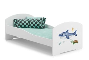 Voodi ADRK Furniture Pepe Sea Animals, 160x80 cm, valge hind ja info | Lastevoodid | kaup24.ee