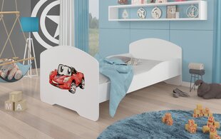 Voodi ADRK Furniture Pepe Red Car, 140x70 cm, valge hind ja info | Lastevoodid | kaup24.ee