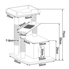 Lionto kraapimispost, tumehall, 75 cm hind ja info | Kraapimispuud | kaup24.ee