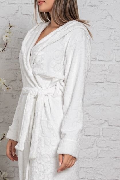 Naiste hommikumantel Cocoon 585495 01, valge/valge 585495*01-XL hind ja info | Naiste hommikumantlid | kaup24.ee