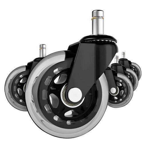 Komplektis 5 kummist ratast kontoritoolidele цена и информация | Mööblirattad | kaup24.ee