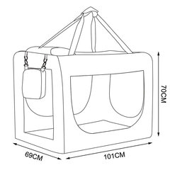 Lionto transpordikott koertele või kassidele, must hind ja info | Transportkorvid, puurid | kaup24.ee