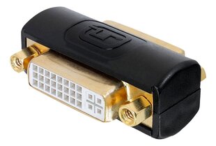 Deltaco DVI-I Dual Link adapter, female - female, 1080p 60 Hz, must цена и информация | Кабели и провода | kaup24.ee