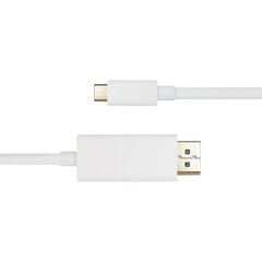 USB-C - DisplayPort kaabel Deltaco 4K UHD, kullatud pistikud, 2m, valge / USBC-DP201-K ​​​​/ 00140016 цена и информация | Кабели и провода | kaup24.ee