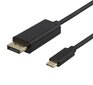 USB-C - DisplayPort cable Deltaco 4K UHD, gold plated, 0.5m, black / USBC-DP050-K / 00140011 цена и информация | Kaablid ja juhtmed | kaup24.ee