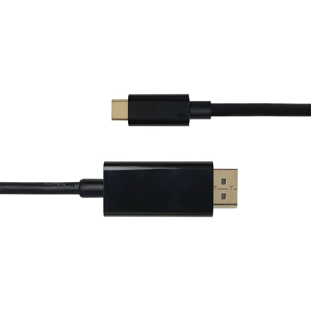 USB-C - DisplayPort cable Deltaco 4K UHD, gold plated, 0.5m, black / USBC-DP050-K / 00140011 hind ja info | Kaablid ja juhtmed | kaup24.ee