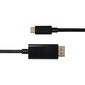 USB-C - DisplayPort cable Deltaco 4K UHD, gold plated, 0.5m, black / USBC-DP050-K / 00140011 цена и информация | Kaablid ja juhtmed | kaup24.ee