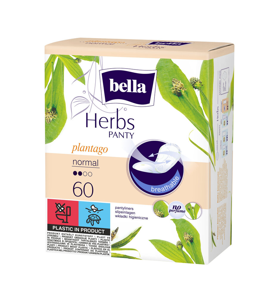 Pesukaitsmed Bella Panty Herbs Plantago, 60 tk hind ja info | Tampoonid, hügieenisidemed, menstruaalanumad | kaup24.ee