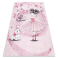 Моющийся ковер BAMBINO 2185 Балерина, котенок для детей нескользящий - розовый