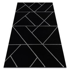 Vaip EMERALD eksklusiivne 7543 glamour, stiilne geomeetriline must / hõbedane hind ja info | Vaibad | kaup24.ee