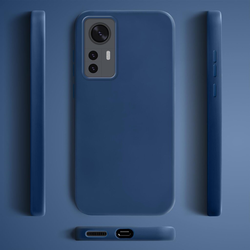 Moozy Lifestyle Ümbris Xiaomi 12 Pro - Esmaklassiline Silikoonümbris Mattviimistlusega ja Pehme Mikrokiudvoodriga, Kesköö Sinine hind ja info | Telefoni kaaned, ümbrised | kaup24.ee