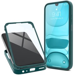 Moozy 360 kraadi löögikindel ümbris Samsung Galaxy A32 5G jaoks - Rohelise raamiga läbipaistev ümbris, Kahepoolne kaitse, Sisseehitatud ekraanikaitsega kate цена и информация | Чехлы для телефонов | kaup24.ee