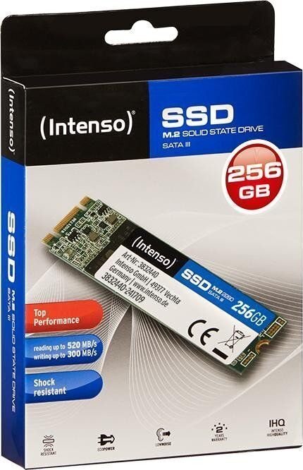 Intenso TOP 256GB SATA3 (3832440) hind ja info | Sisemised kõvakettad (HDD, SSD, Hybrid) | kaup24.ee