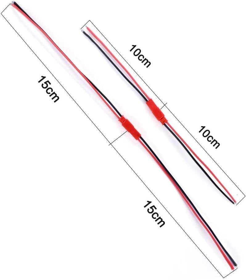 20 paari 22 AWG JST pistikupesa, 2-poolne pistikupesa, JST-pistik, kaabel LED-lampide ribale RC aku mänguasjadele Cm 10 ja Cm 15 цена и информация | Nutiseadmed ja aksessuaarid | kaup24.ee