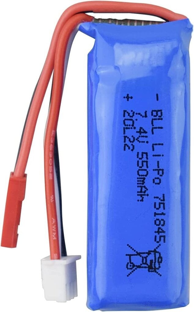 2 tk liitium patareid 751845 7.4V 550mAh Wltoys K969 K979 K989 K999 P929 P939 High Speed Remote Control auto tarvikud цена и информация | Nutiseadmed ja aksessuaarid | kaup24.ee