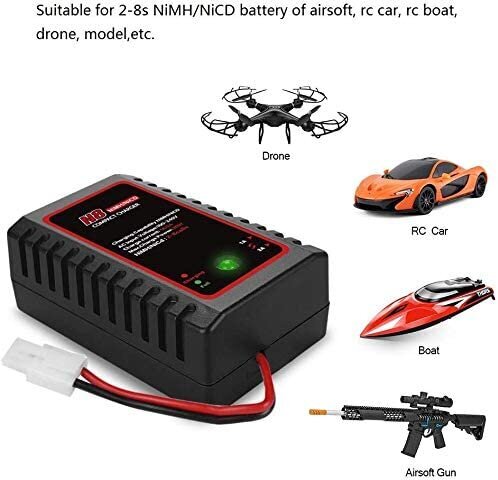 HTRC Nimh akulaadija 2-8s Nimh NiCD akupakettidele (2.4V-9.6V) standard / Mini Tamiya ühendusega Airsoft RC auto paadi droonile hind ja info | Nutiseadmed ja aksessuaarid | kaup24.ee