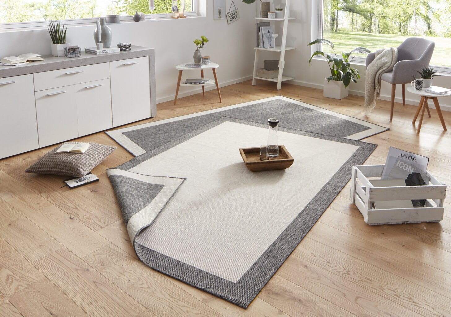 Vaip NORTHRUGS Twin Panama Grey Cream, 80x150 cm hind ja info | Vaibad | kaup24.ee