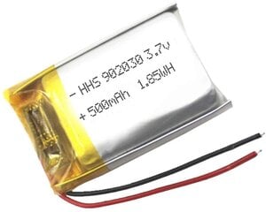 1 tk laetav Lipo aku 902030 (3.7v, 500mAh Lipo) portatiivse video mp3 mp4 telefoni LED valgus GPS jaoks hind ja info | Nutiseadmed ja aksessuaarid | kaup24.ee