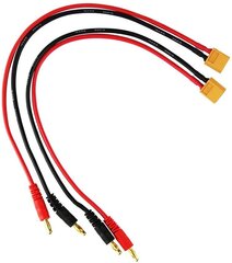 2 tk XT60 laadimine koos 4mm banaanipistikuga 14AWG silikoonkaabel 30cm, värv kollane punane must цена и информация | Смарттехника и аксессуары | kaup24.ee