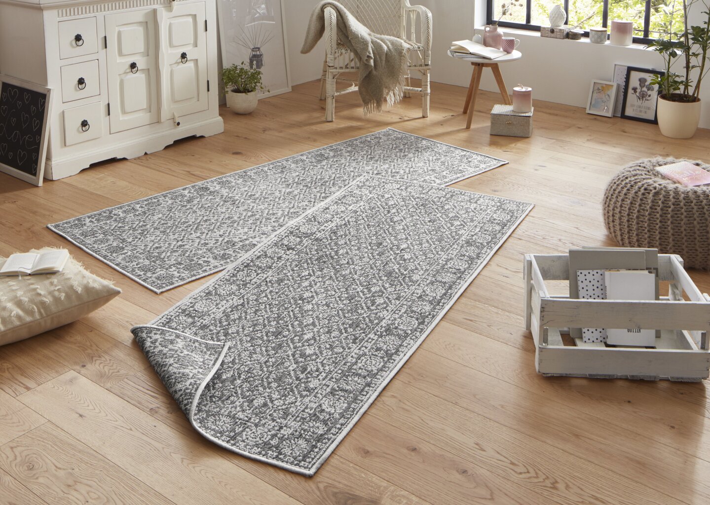 Vaip NORTHRUGS Twin Curacao Grey Cream, 80x250 cm цена и информация | Vaibad | kaup24.ee