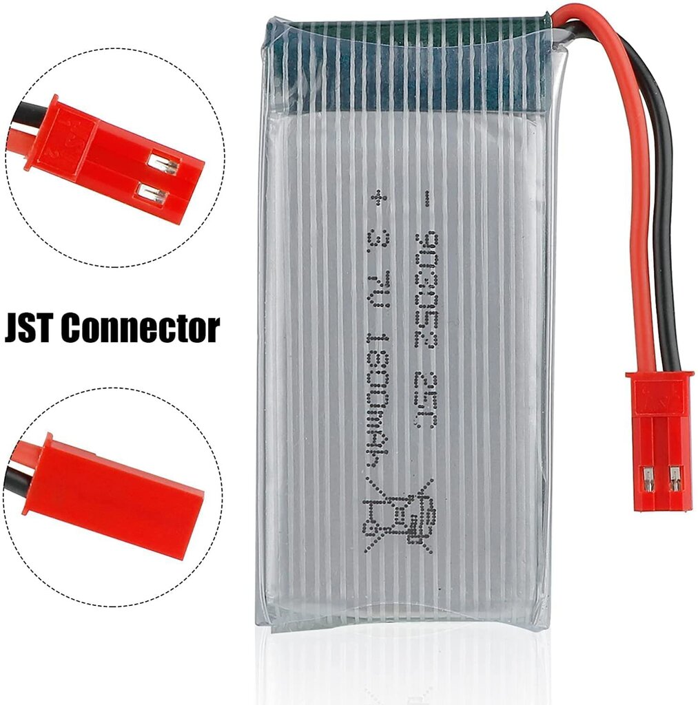 2 tk 3.7V 1800mAh 25C li-po aku koos JST pistikuga JJRC H11D H11C HQ898B quadrikopteri RC helikopterile цена и информация | Nutiseadmed ja aksessuaarid | kaup24.ee