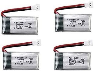 4 шт. 3.7v 380mAh Перезаряжаемый Li-Po аккумулятор для Hubsan X4 H107c H107d H107L, Syma X11 X11C, HS170 HS170C Rc Quadricopter цена и информация | Смарттехника и аксессуары | kaup24.ee