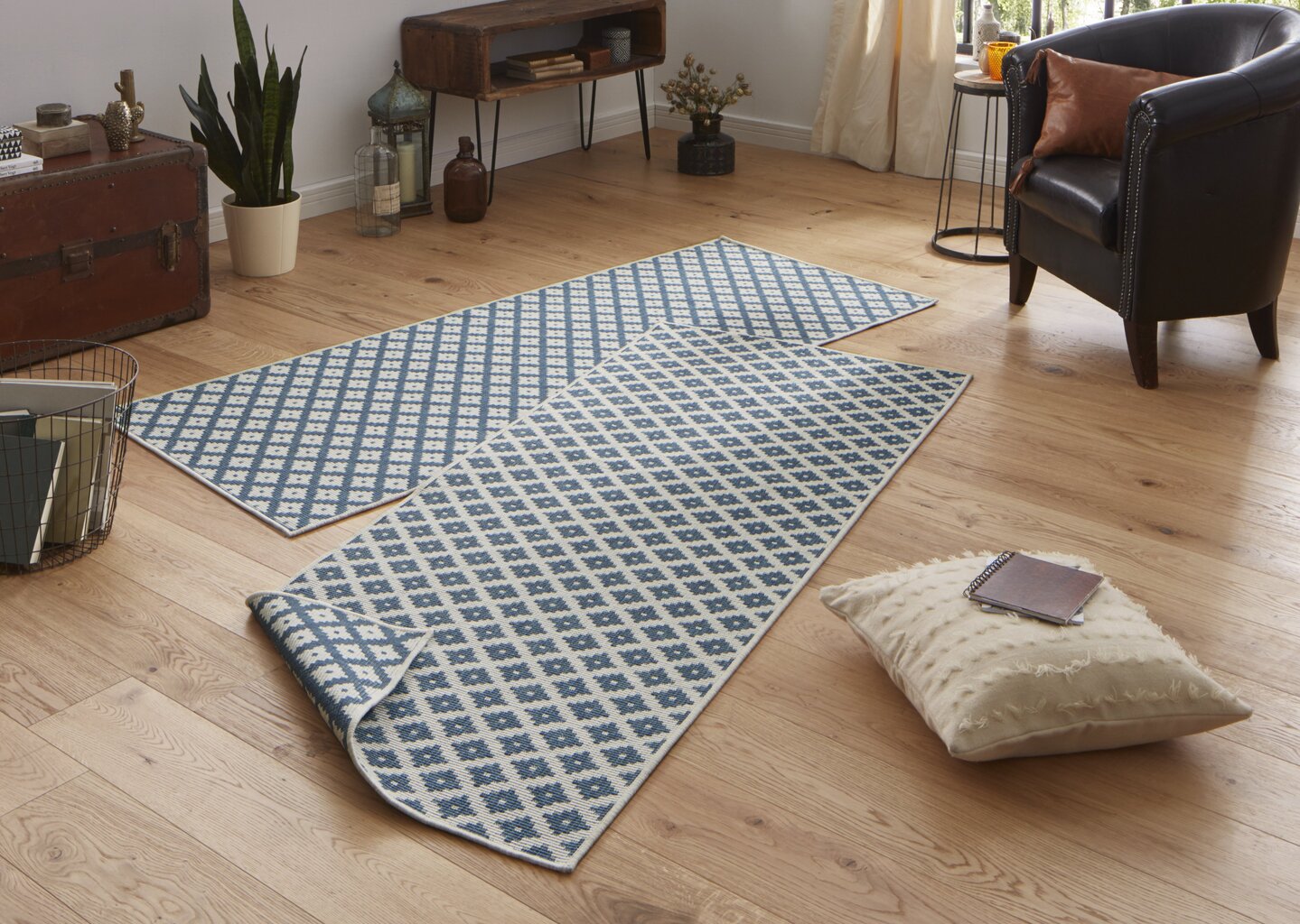 Vaip NORTHRUGS Twin Nizza Blue Cream, 80x350 cm цена и информация | Vaibad | kaup24.ee