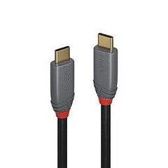 CABLE USB3.2 C-C 0.5M/ANTHRA 36900 LINDY hind ja info | Mobiiltelefonide kaablid | kaup24.ee