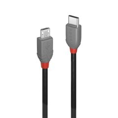 CABLE USB2 A TO MICRO-B 3M/ANTHRA 36893 LINDY hind ja info | Mobiiltelefonide kaablid | kaup24.ee