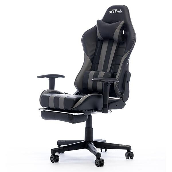 Massaažimängutool ByteZone Python bluetooth kõlaritega Gaming Chair, must-hall hind ja info | Kontoritoolid | kaup24.ee