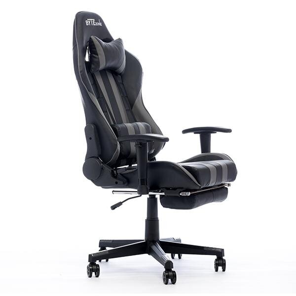 Massaažimängutool ByteZone Python bluetooth kõlaritega Gaming Chair, must-hall hind ja info | Kontoritoolid | kaup24.ee