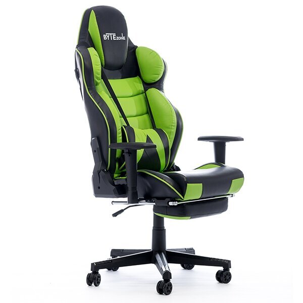 Masseeriv Mänguritool ByteZone Hulk Gaming Chair, must-roheline hind ja info | Kontoritoolid | kaup24.ee