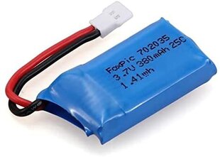 Перезаряжаемые батареи 3.7v, 380mAh для Rc квадрокоптеров и дронов HUBSAN X4 H107L H107C H107D H107 V252 JXD 385, 4 шт. цена и информация | Смарттехника и аксессуары | kaup24.ee